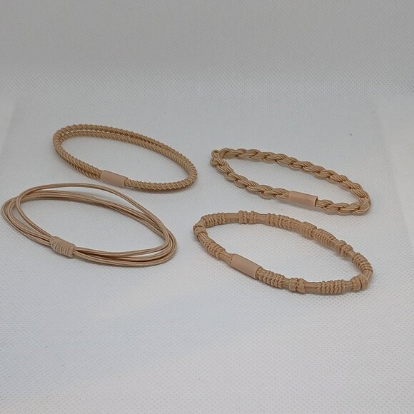 NWOT Set of 4 Tan Adjustable Braided Cloth/String Bracelets Jewelry Acc #10 - Picture 11 of 11